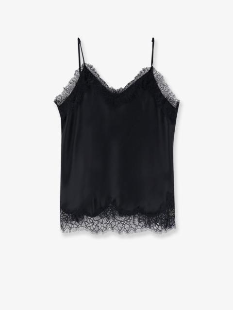 Tonywack Tonywack Satin Top With Lace Profiles