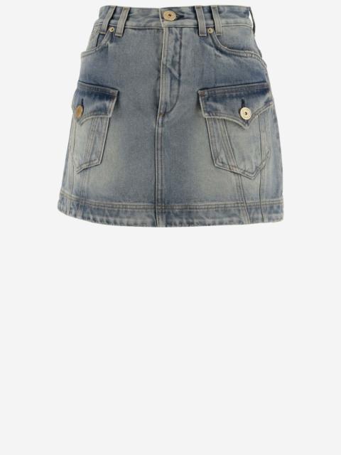 Balmain Denim Mini Skirt