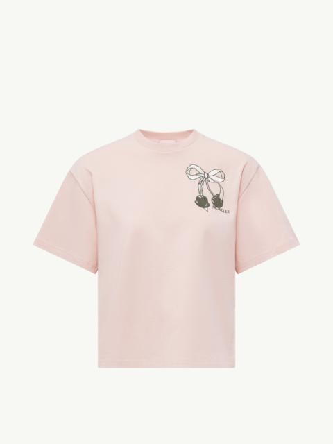 Moncler Embroidered Cherry Logo Cotton T-Shirt