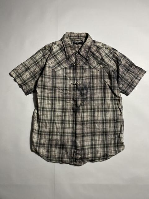 Other Designers IN THE ATTIC HOMME PLAID DYED WITH BUCKLED LOCK BUTTON UP