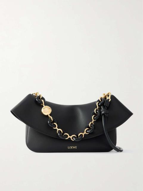 Ola medium embellished leather shoulder bag Black