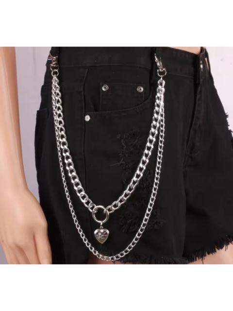 Other Designers Jewelry - MULTI-Layer Heart Charm Pant Chain • Cyber Y2K Grunge
