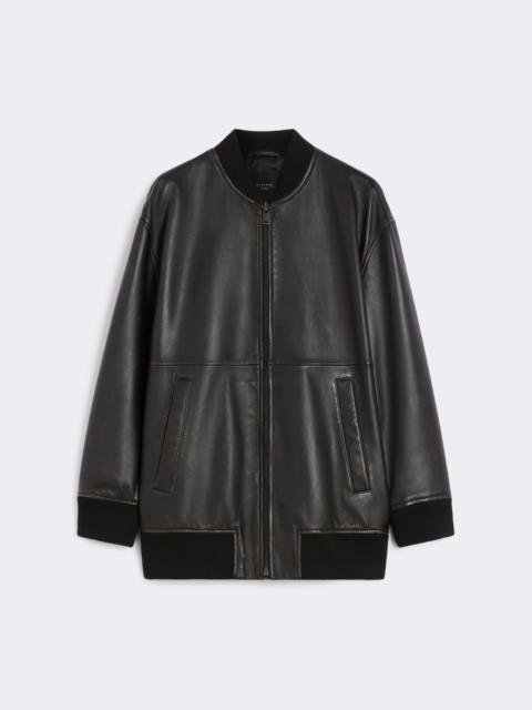 WEEKEND Max Mara Long Nappa leather bomber jacket - BLACK