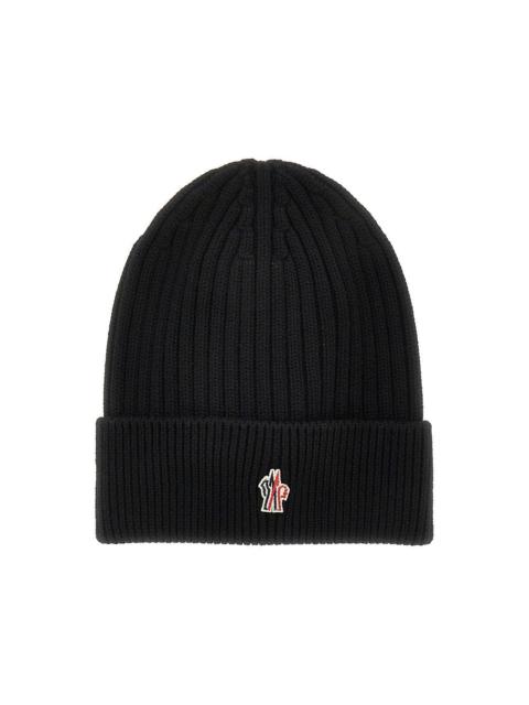 Moncler Grenoble WOOL BEANIE HAT WITH LOGO PATCH