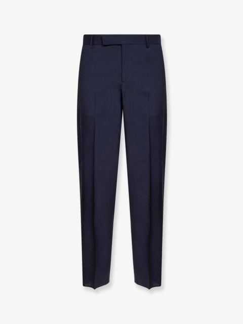 FENDI Fendi Virgin Wool Trousers Blue Men