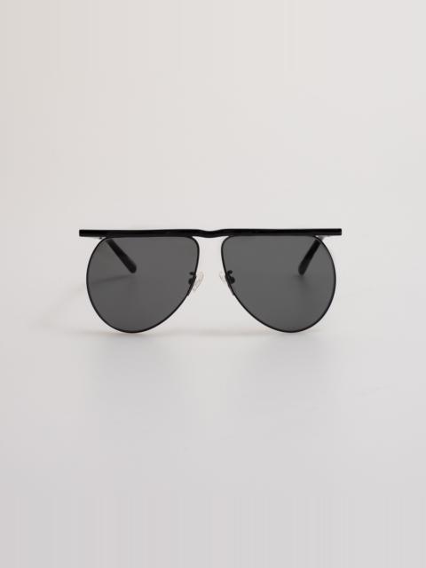 LINDA FARROW Mina Aviator Sunglasses in Black