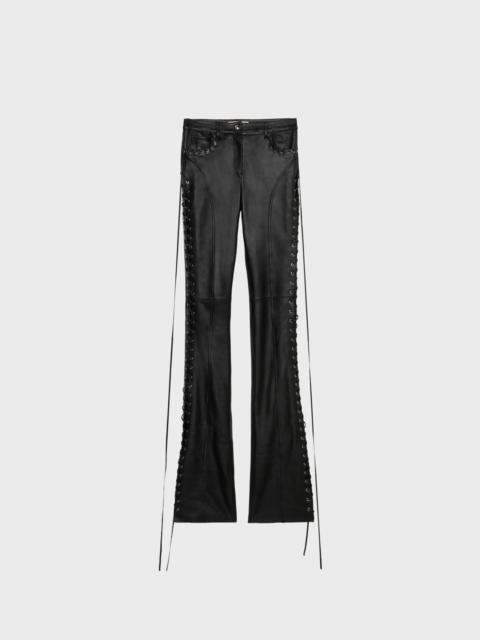 Blumarine LEATHER PANTS WITH LACED DETAILS
