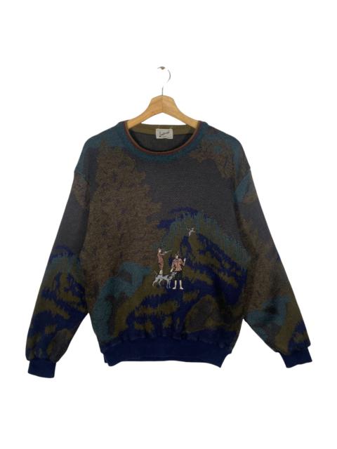 Other Designers Vintage - Vintage 90s Lindbergh Embroidery Knit Sweatshirt M Size