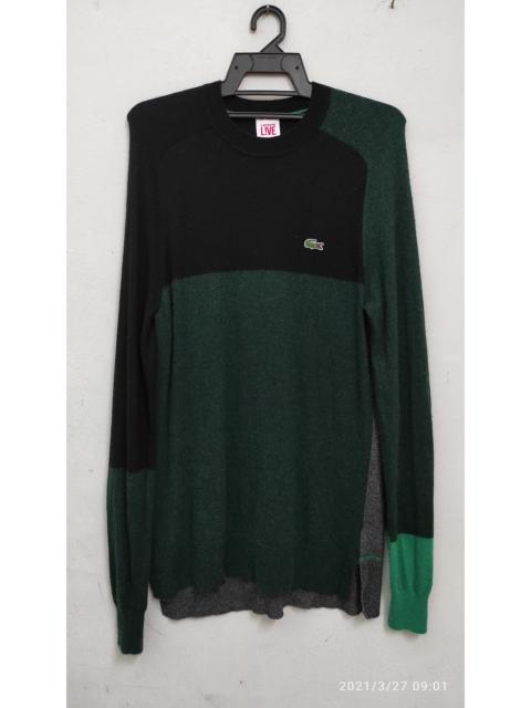 LACOSTE Authentic Lacoste L!ve knit raglan side split color block sweater