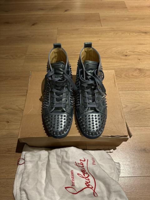Christian Louboutin Christian Louboutin CL green patent leather studded high-top sneakers