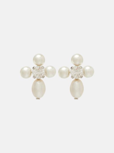 Simone Rocha Pebble pearl and crystal-embellished earrings