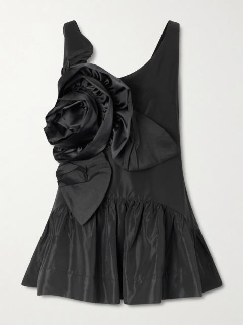 Simone Rocha Appliquéd Ruffled Taffeta Top