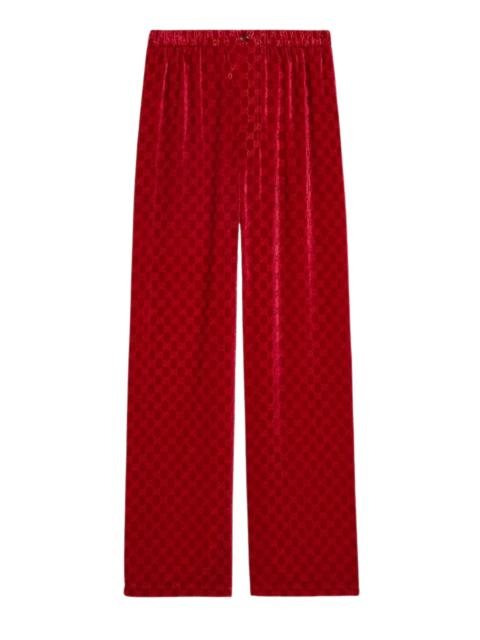 GUCCI Gg Velvet Devoré Wide-Leg Pants