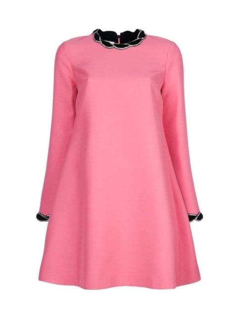 GUCCI Pink Velvet Trim Dress
