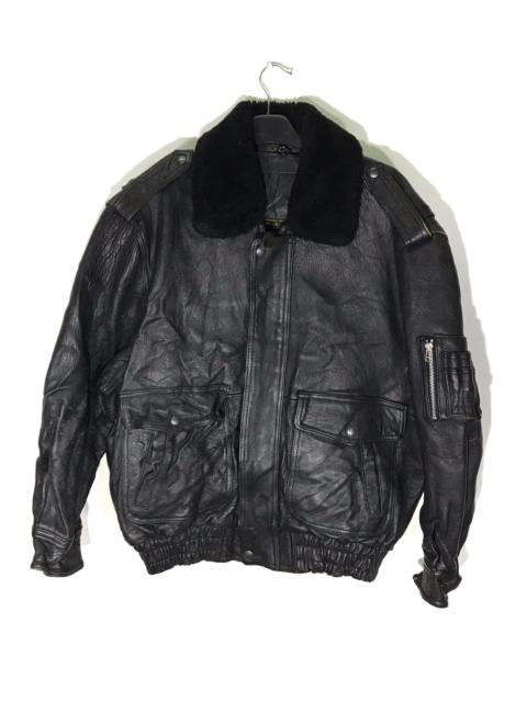 Other Designers Vintage - Vintage Anecdote Usa Army Style Leather Bomber Jacket