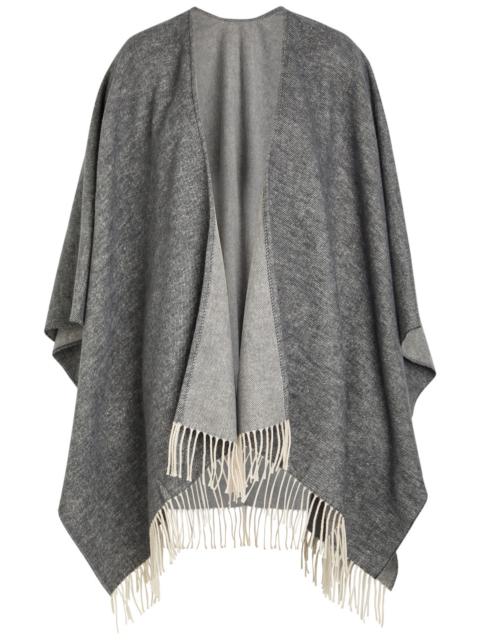 EILEEN FISHER Eileen Fisher Fringed Brushed Cotton-blend Poncho