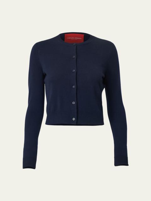 CAROLINA HERRERA Crew-Neck Wool Cardigan