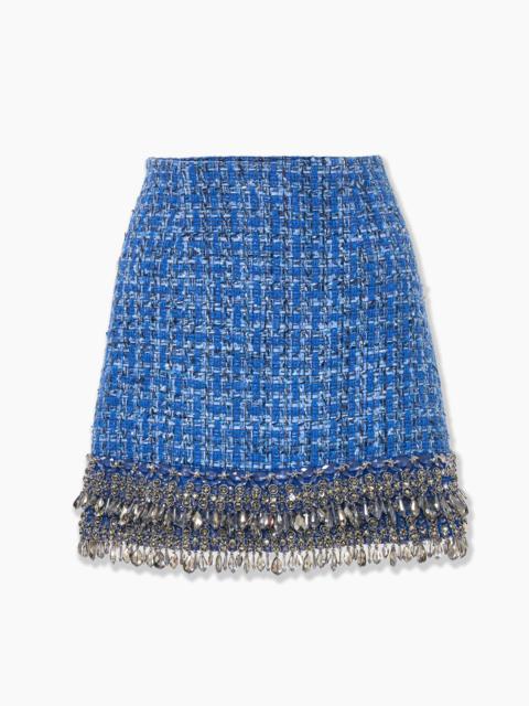 CAROLINA HERRERA Tweed Mini Skirt with Raindrop Embroidery