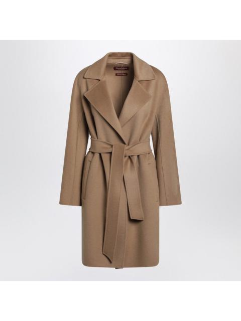 Max Mara Studio Max Mara Studio Camel Wrap Coat In Cashmere And Wool Women