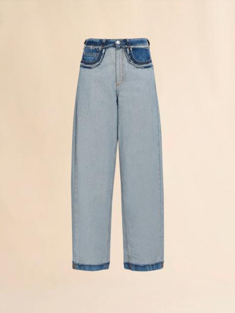Marni BLUE INSIDE-OUT DENIM CARROT-FIT JEANS