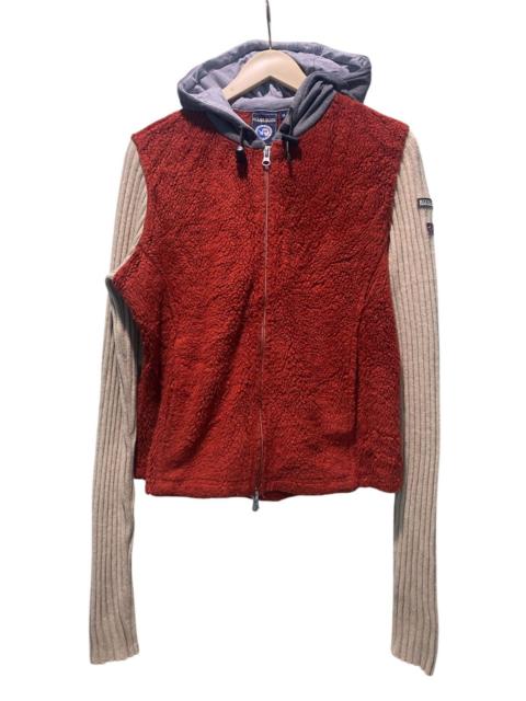 Other Designers Napapijri Fleece Jacket Knit Sleeve Hoodie Sweatshirt