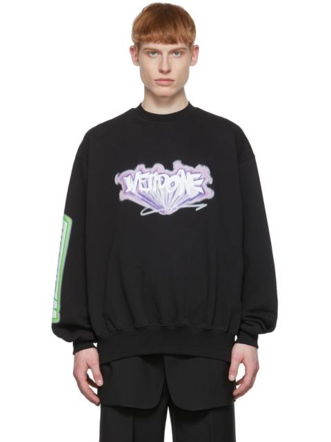 We11done Black Cotton Sweatshirt