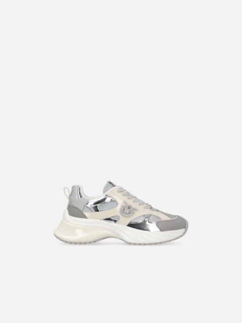 PINKO GLITTERY SNEAKERS WITH LOVE BIRDS LOGO