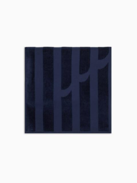 EMPORIO ARMANI TERRYCLOTH BEACH TOWEL WITH OVERSIZED EAGLE