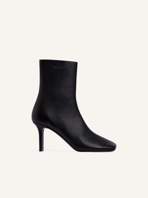 courrèges SQUARE TOE LEATHER ANKLE BOOTS