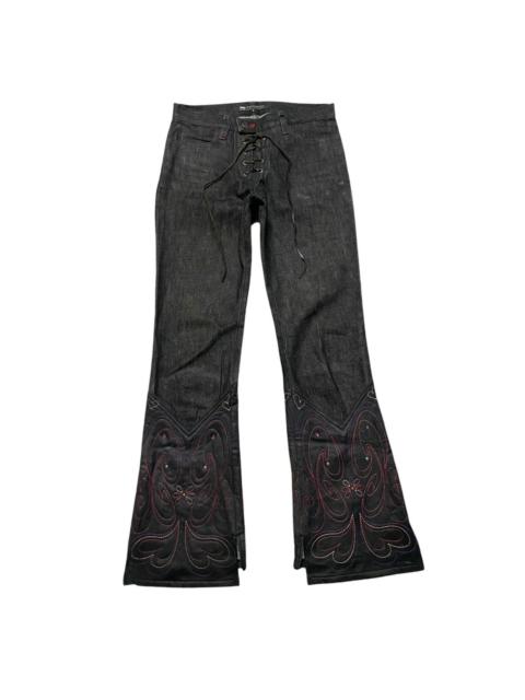 Other Designers Japanese Brand - EXCLUSIVE CLUTCH Lace up Denim Flare Jeans