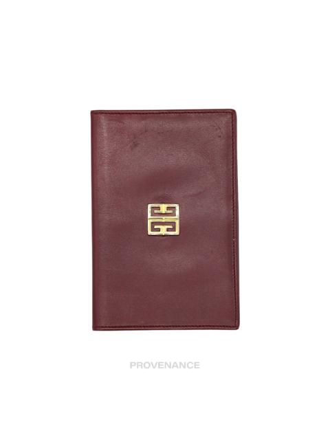 Givenchy Givenchy 4G Logo ID Card Wallet - Burgundy Leather