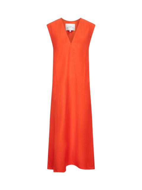 Studio Nicholson Orange linen blend Lise midi dress