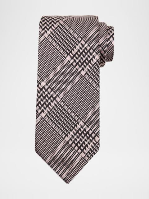 TOM FORD Men's Prince of Wales Grid Check Silk Tie