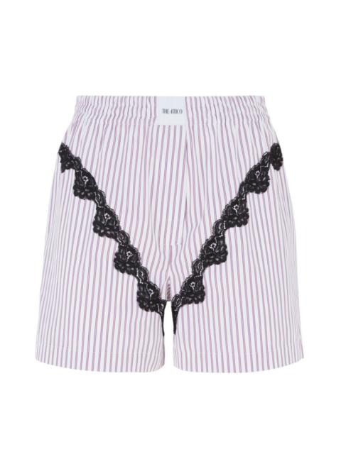 The Attico Women White And Purple Shorts