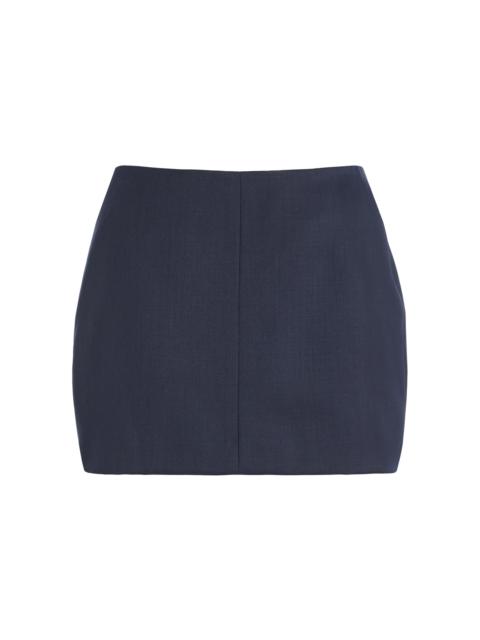 RÙADH The Oona Wool Mini Skirt navy