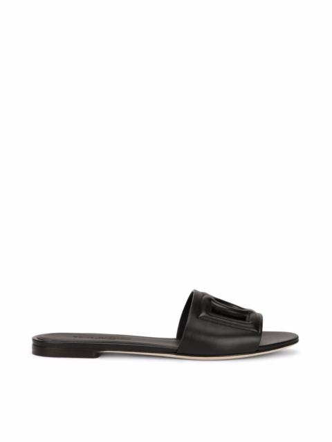Dolce & Gabbana DG Logo leather flat sandals