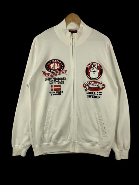 Other Designers Vintage - Vintage Santa World Full Zipper Sweatshirt Cream Large