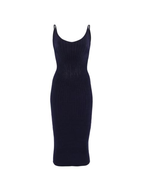 MUGLER ribbed midi dress