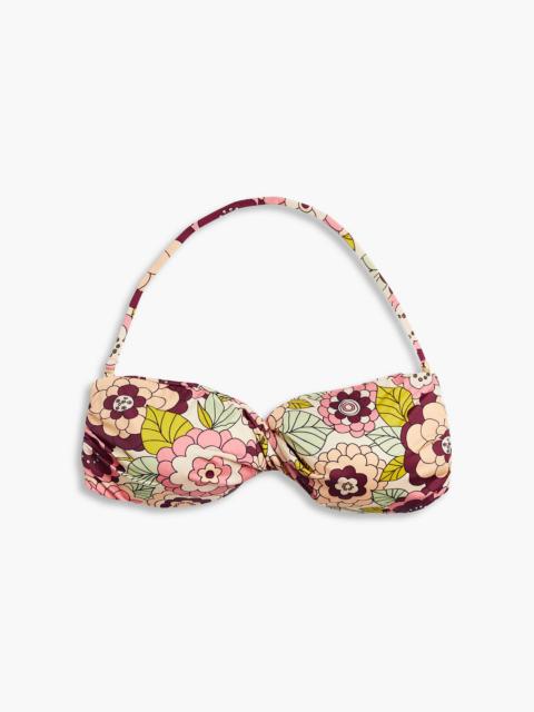 Other Designers Kayla twist-front floral-print bandeau bikini top