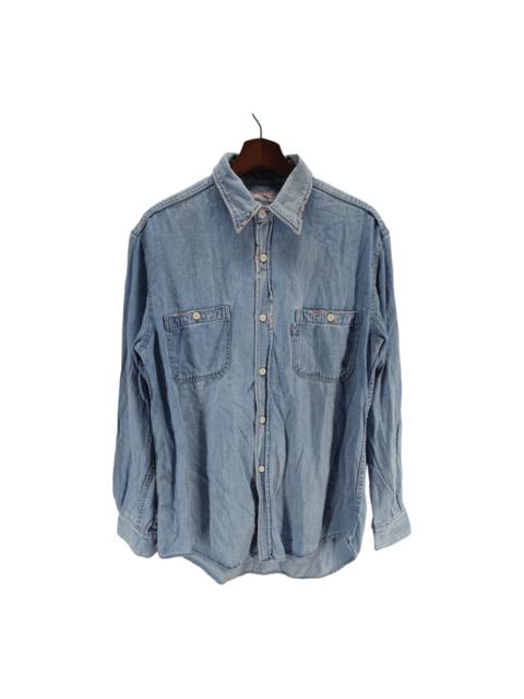 Japanese Brand - Blue Blue Japan Denim Men Shirt Long Sleeve