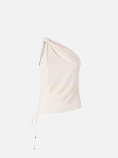 PINKO ONE-SHOULDER TOP WITH KNOT DETAIL