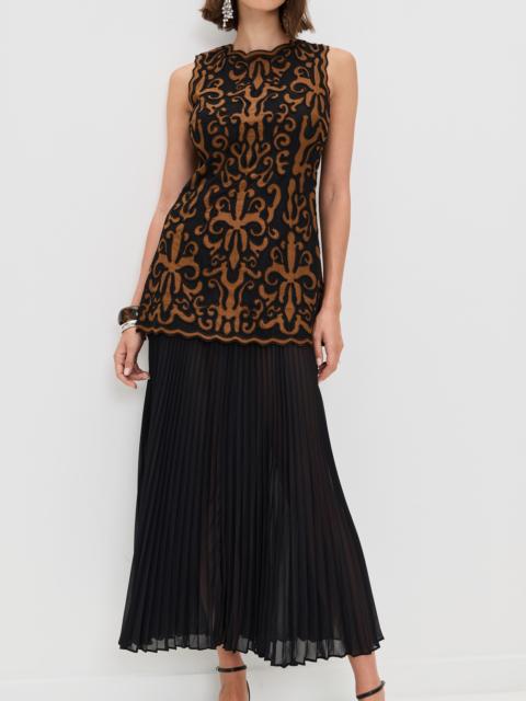 ULLA JOHNSON Auryn Applique Sleeveless Midi Dress