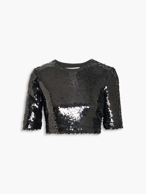 Sportmax Vongola cropped sequined tulle top