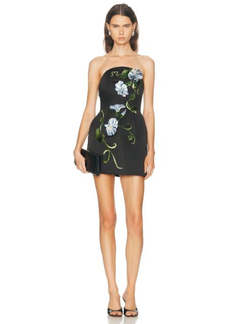 LEO LIN Zaria Applique Floral Bustier Mini Dress in Vine Print