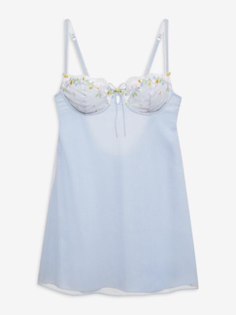 For Love & Lemons Gingham Rose Slip Dress