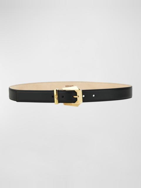 VERSACE Medusa Heritage Leather & Brass Belt