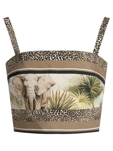 Elie Saab Printed Cotton Crop Top Foulard38 Printed Cotton
