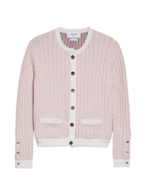 Thom Browne Thom Browne Baby Cable Cashmere Cardigan in Light Pink at Nordstrom