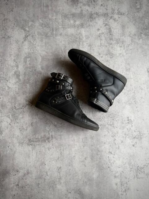 SAINT LAURENT Saint Laurent Paris 14AW SL/16H Black Studded Lace-Up High-Top Sneakers by Hedi Slimane