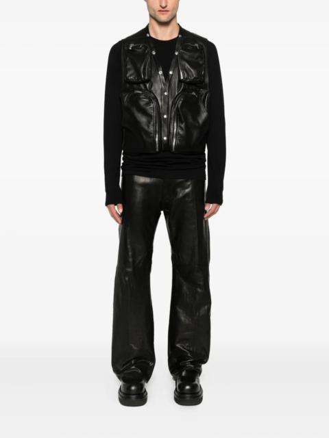 RICK OWENS - Men Gilet In Pelle Imbottito Cargo Vest